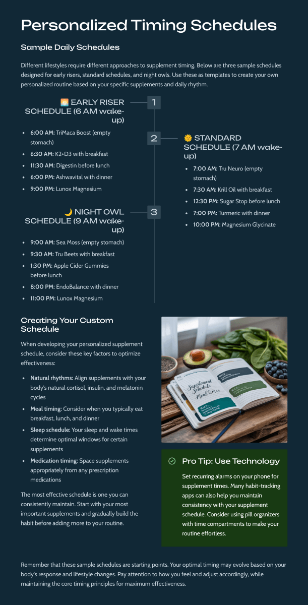 PURAIVA NUTRITION: Complete Supplement Timing Guide