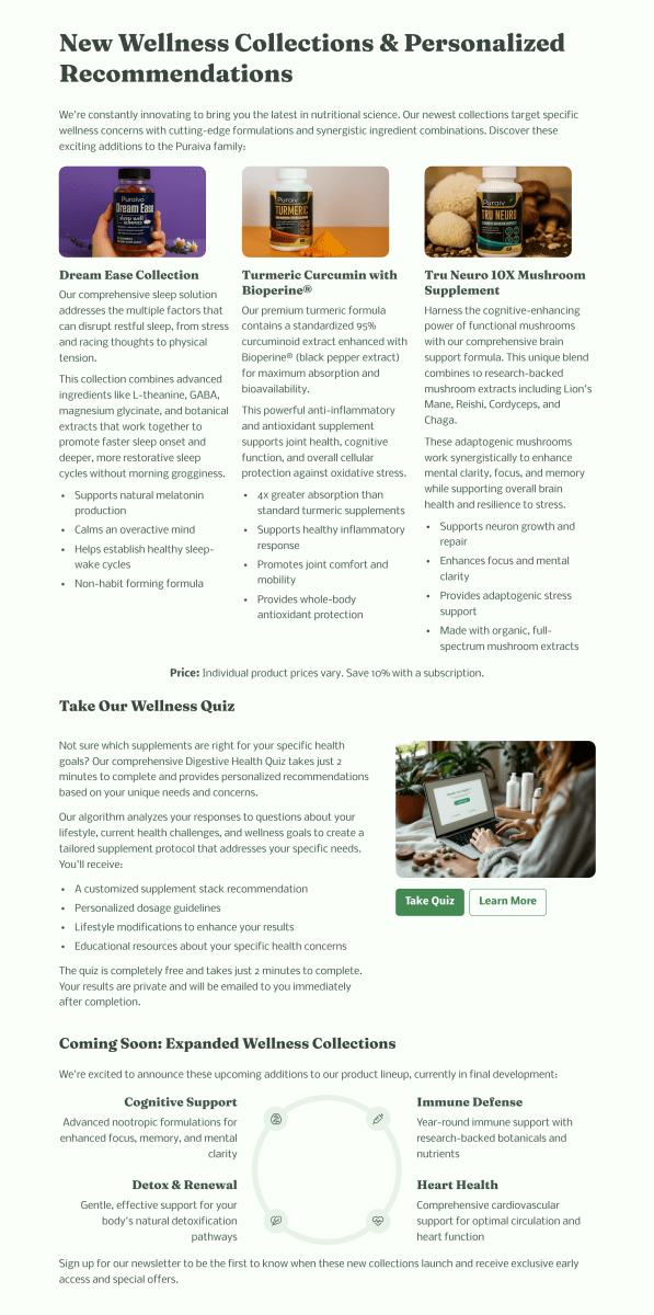 PURAIVA NUTRITION: Supplement Guide