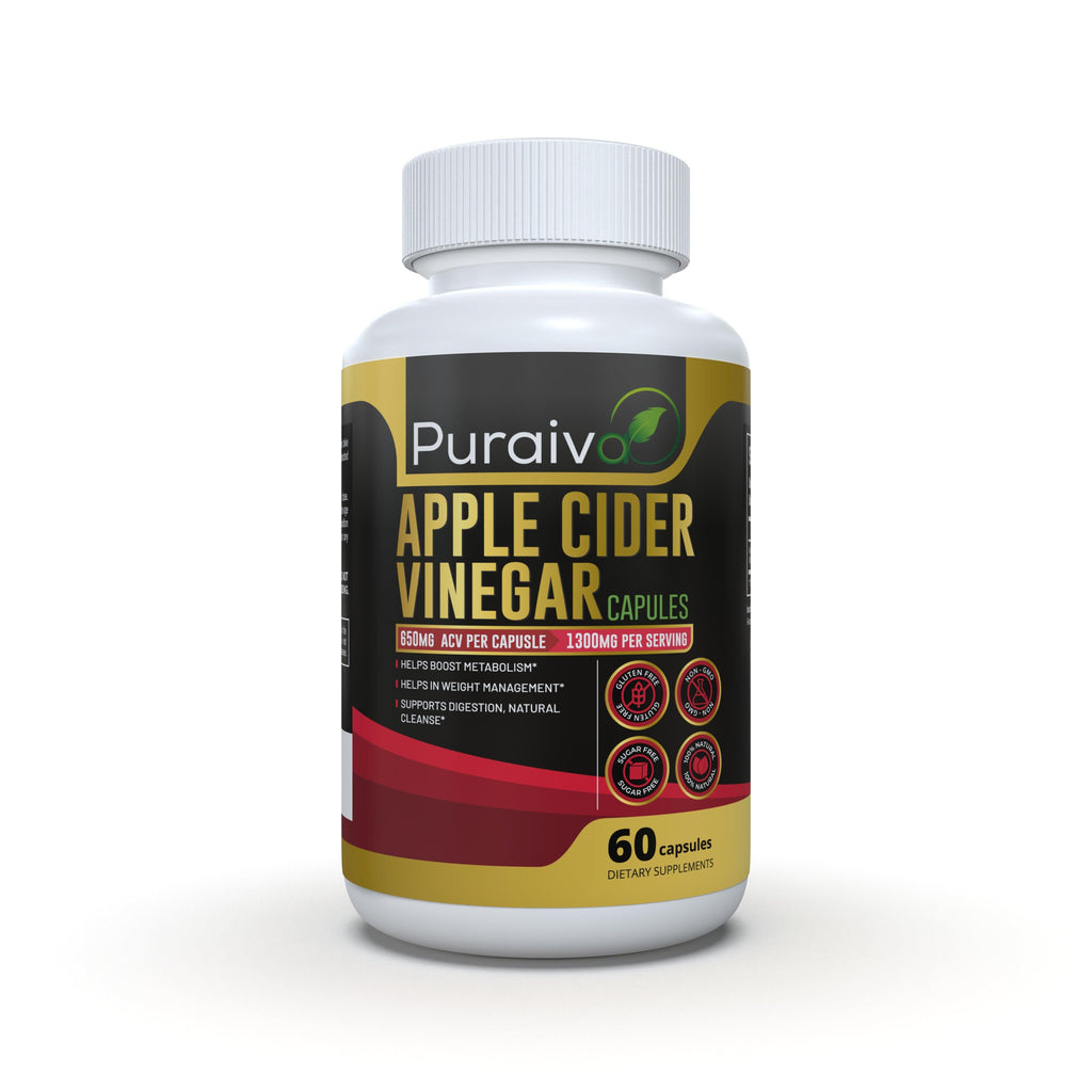 APPLE CIDER VINEGAR CAPSULES - METABOLISM BOOST - Puraiva Nutrition